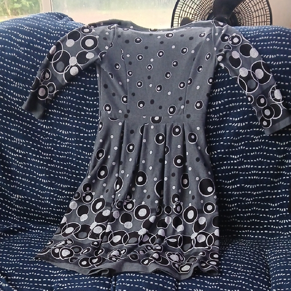 Reborn Gray Fit and Flare Dress with Sequin Embellishments - Picture 3 of 3